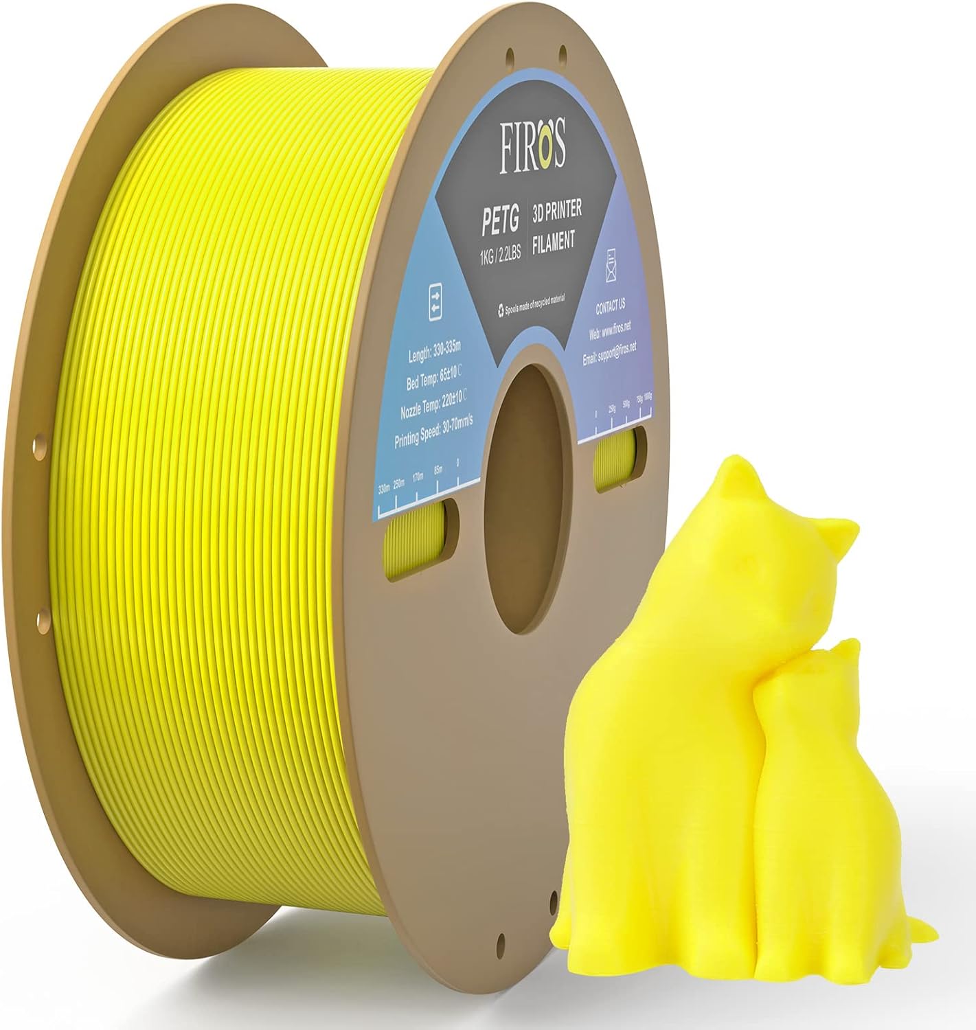 FIROS PETG 3D Printer Filament, 1kg(2.2lbs) Spool PETG