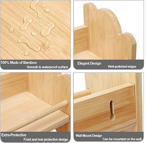 Miniatura 6 de Estante de especias de bambú de 3 niveles, organizador de especias, estante para condimentos, estante de especias para encimera de cocina o montaje