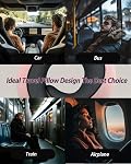 Travel Pillow Memory Foam Neck Pillow Soft Comfortable Breathable Velvet Cover Support Pillow for Traveling, Airplanes, Car, Travel Sleeping Essentials (Light Pink)