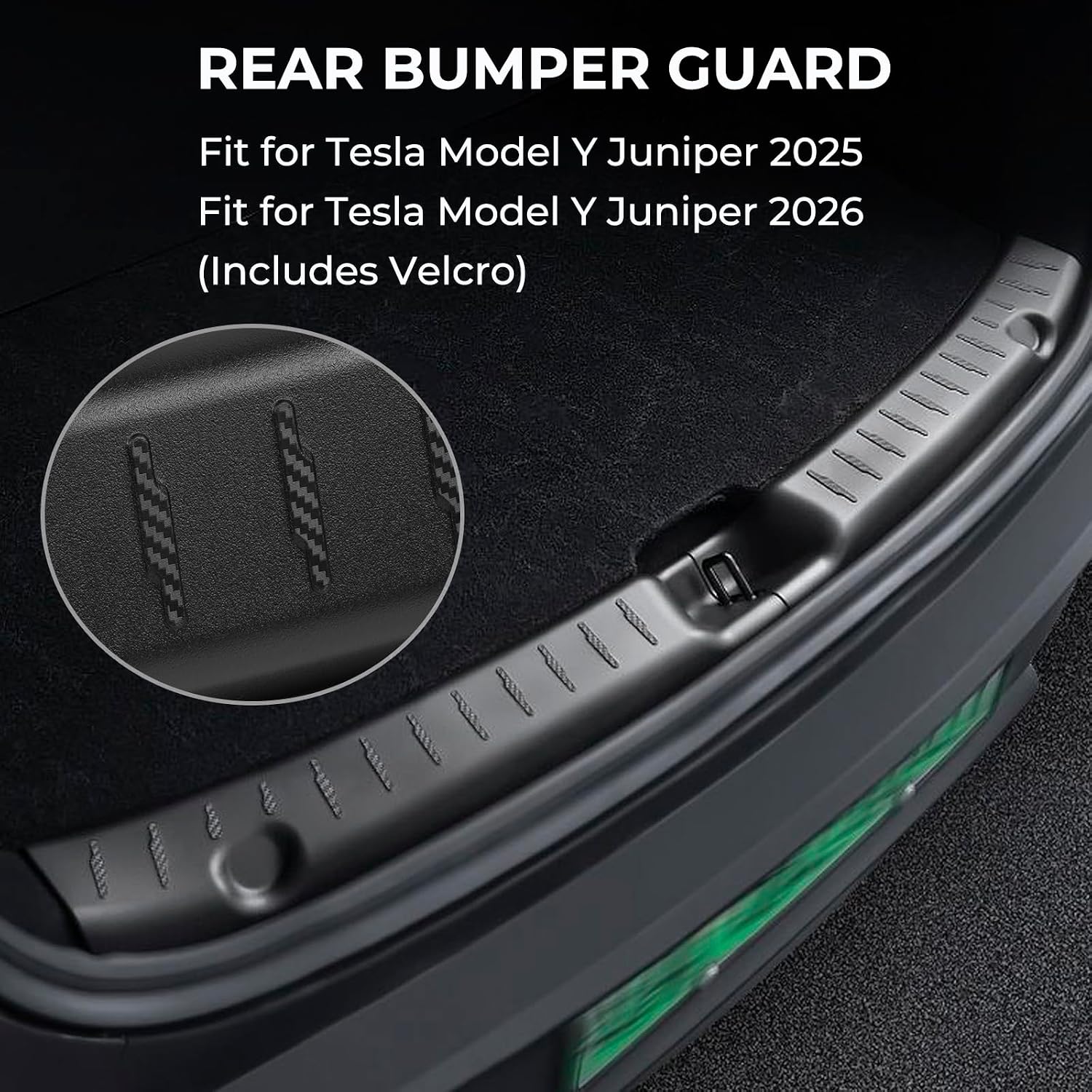 Rear Bumper Guard Compatible with Tesla Model Y Juniper 2025 2026 Accessories, Rear Trunk Bumper Door Sill Cover TPE Anti-Scratch Black for Model Y Juniper 2025 2026