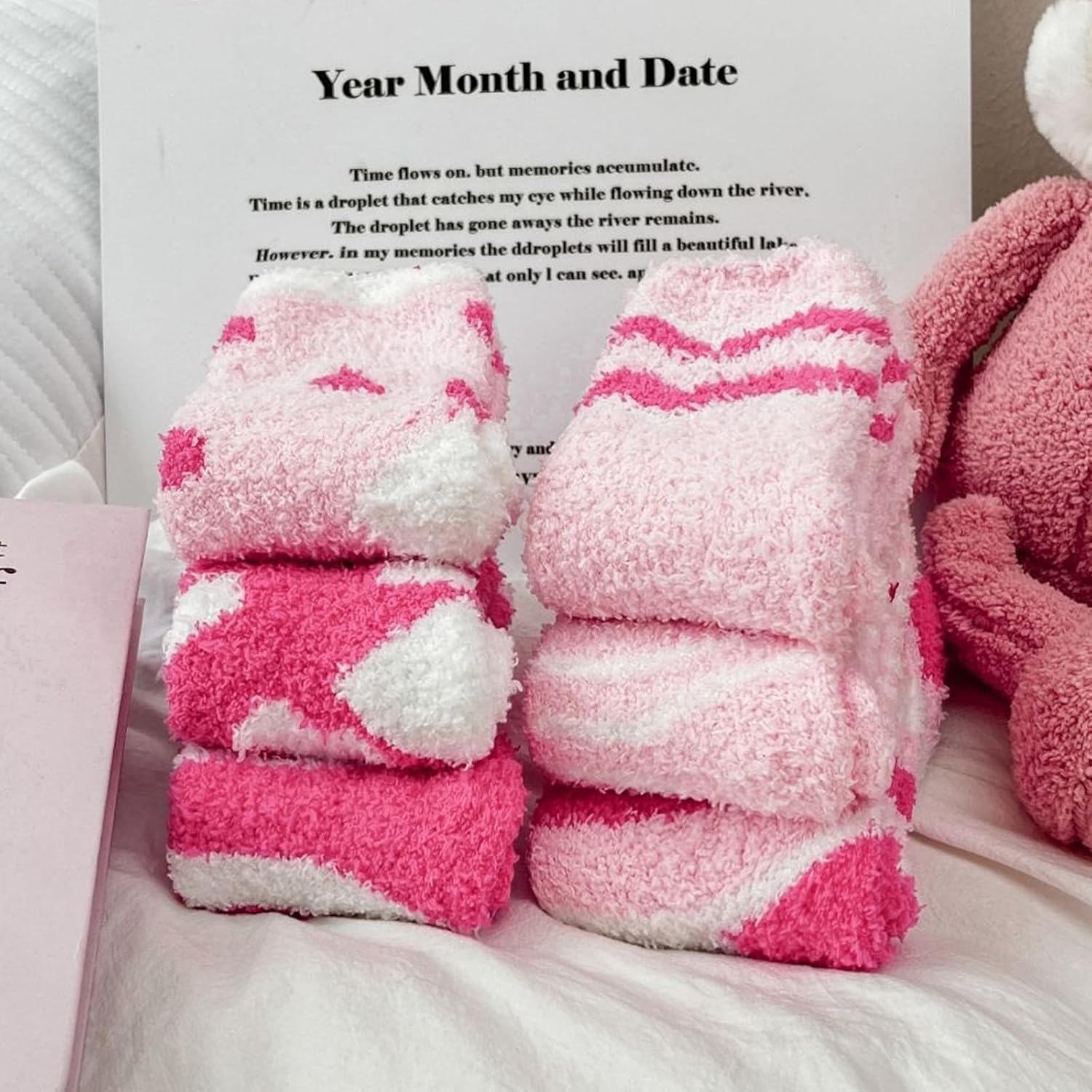 5PCS Womens Fuzzy Socks Microfiber Soft Cozy Warm Sock Fluffy Winter Cabin Sleep Socks Slipper Sock - Image 6