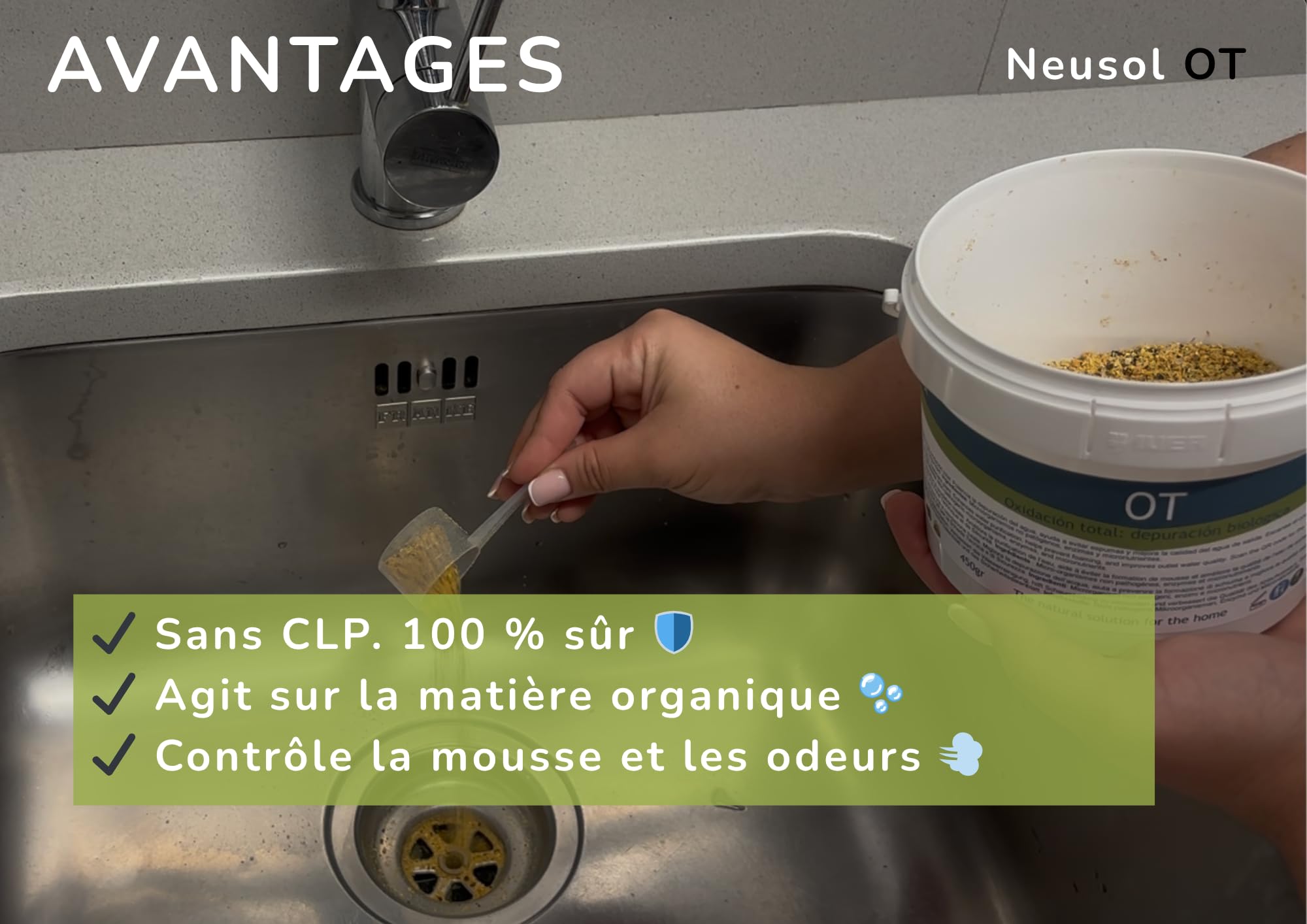 OT - Activateur Biologique pour Station de Traitement Biologique Réduit boues, mousses, odeurs Améliore la qualité de l'eau de Sortie pour l'irrigation ou Le Nettoyage extérieur (OT, 450, GR)