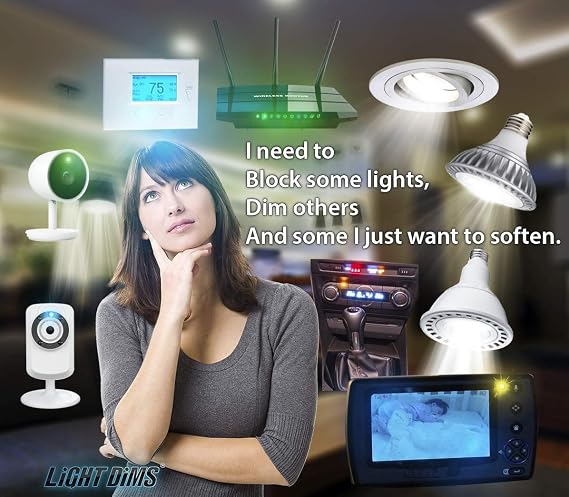 LightDims White Dims Self Adhesive Dimming/Softening Sheets for Harsh LED Lights 8x10.5 Size (3 Sheets) Subtle Warm Color & a Free Mystery Gift Sheet (4 Sheets Total). Packaging May Vary