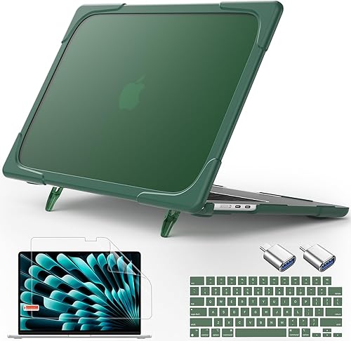 May Chen Funda rígida resistente a prueba de golpes para MacBook Air de 15 pulgadas M2 A2941  M3 A3114 Chip 2023 2024, carcasa rígida protectora