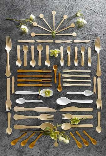 Miniatura 4 de PacknWood - 210SPKBEM - Tenedores envueltos individualmente - Cubiertos de bambú 100% naturales y compostables, Spork de plástico desechable -