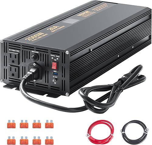 VEVOR Batería de reserva de bomba de sumidero de 2500 W con pantalla LCD, cambia automáticamente a la potencia del inversor asegurando un