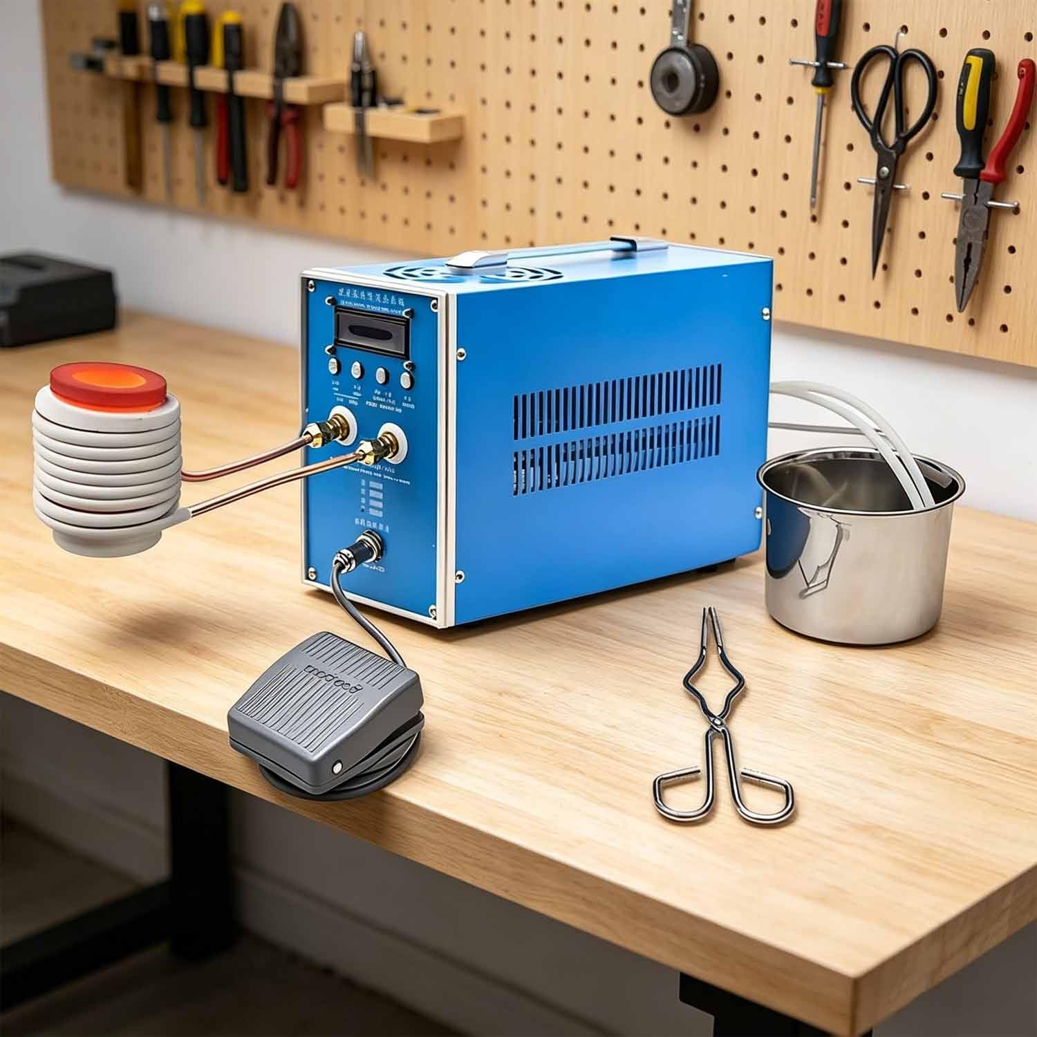 Chauffage à induction haute fréquence 2-6 kW Équipement de trempe métallique avec protection contre les surintensités et les pénuries d'eau pour le traitement du matériel et le soudage des métaux