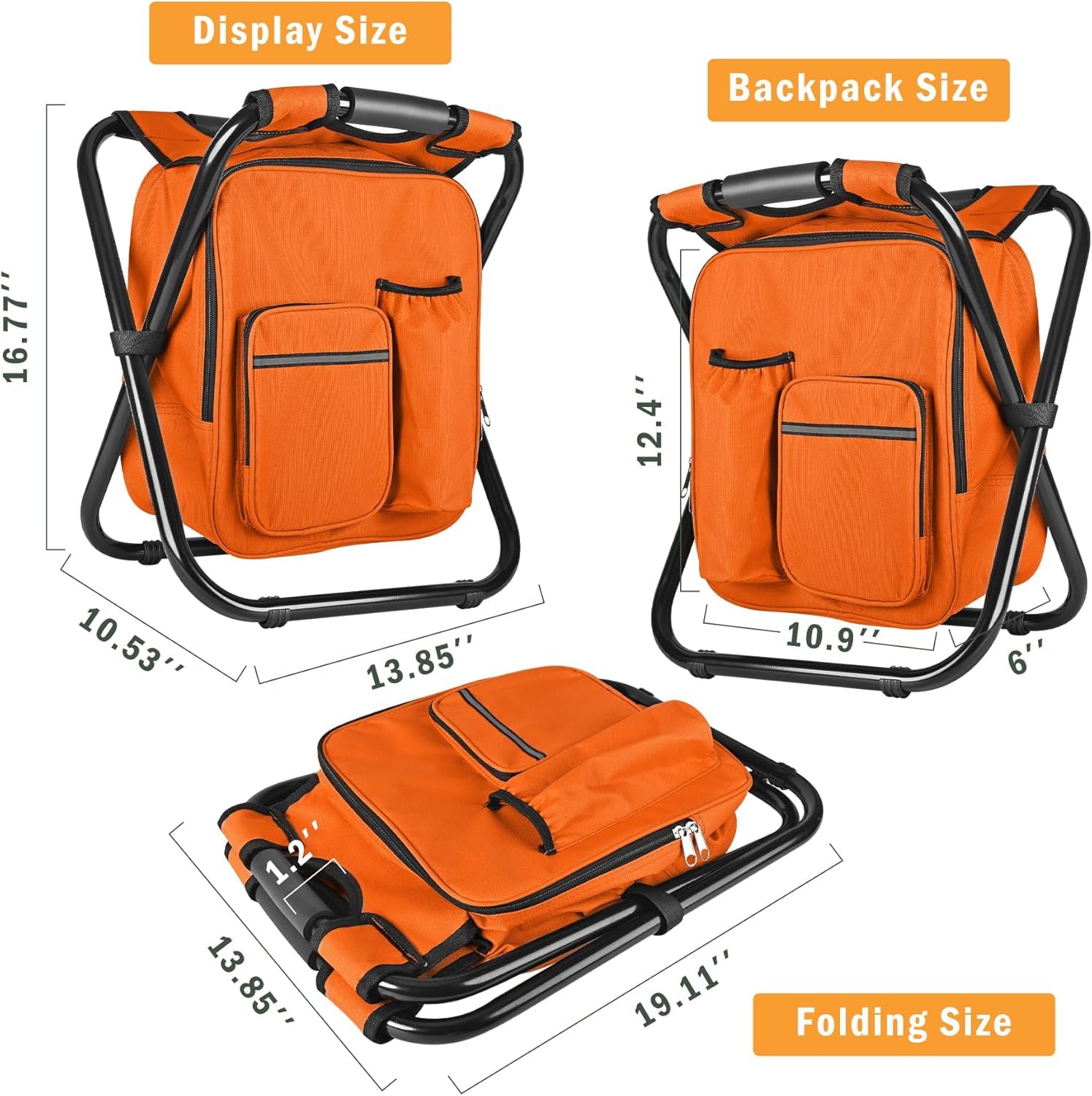 Amazon.com: Kikerike Backpack Stool Cooler Chair Heavy Duty 300