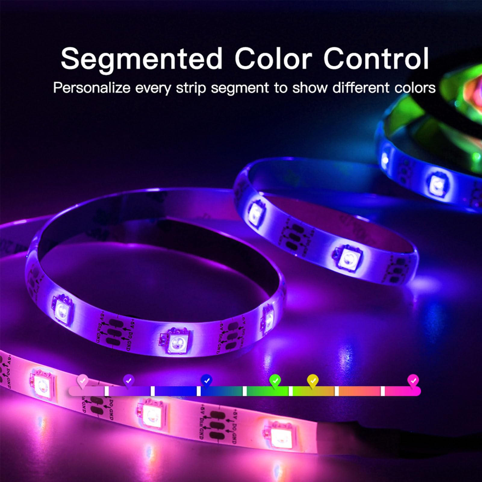 SEAFRONT Controlador LED WiFi APP Control RGB Tira de Luz con WLED Soporte de Código Abierto IP65 Impermeable para Chip Uso en Interiores y Exteriores