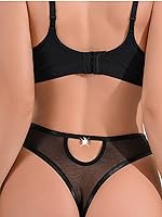Vista 3 de Tangas G String para mujer, ropa interior de encaje floral, tangas de cintura media, bragas