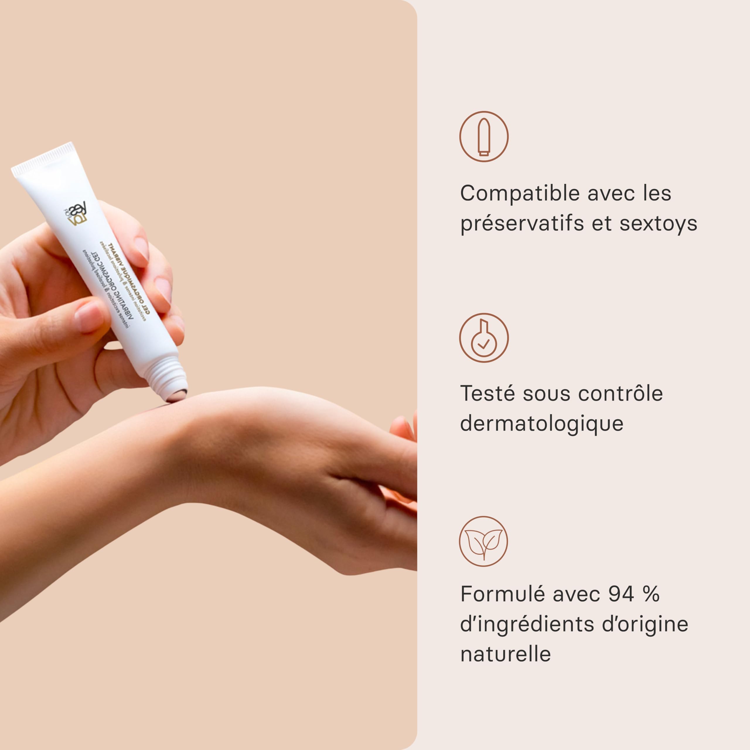 YESforLOV Gel Intime Aphrodisiaque Effet immédiat Femme et Homme, Effet Chauffant & Pulsations Localisées, Gel Naturel, Sensibilité & Jeux Érotiques - Saveur Kiwi - 20ml