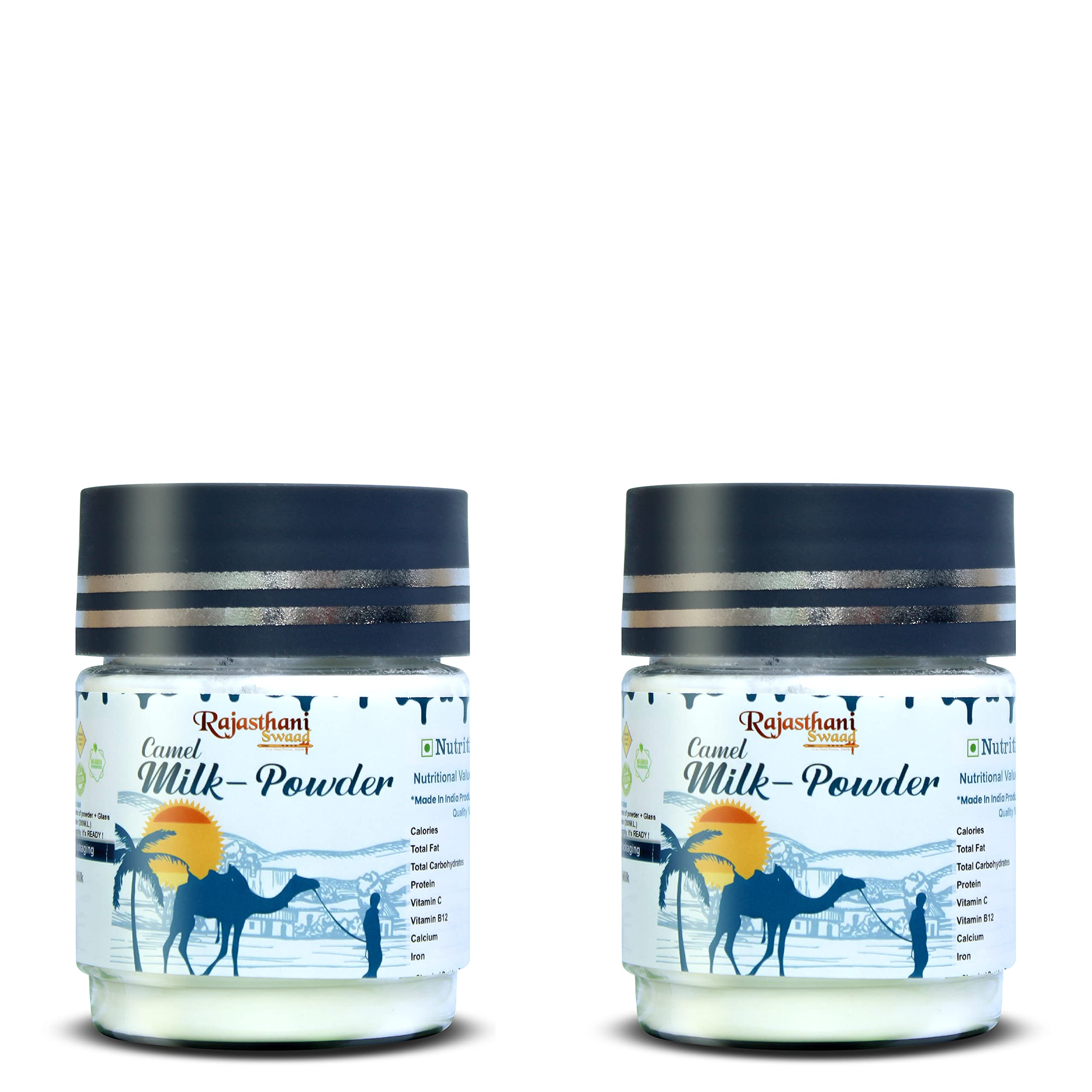 Rajasthani Swaad Fresh Camel Milk Powder | Fresh And Natural Freeze Dried Camel Milk Powder | Nothing Added Nothing Removed | 2 Jars Of 150 Grams Each-image-44