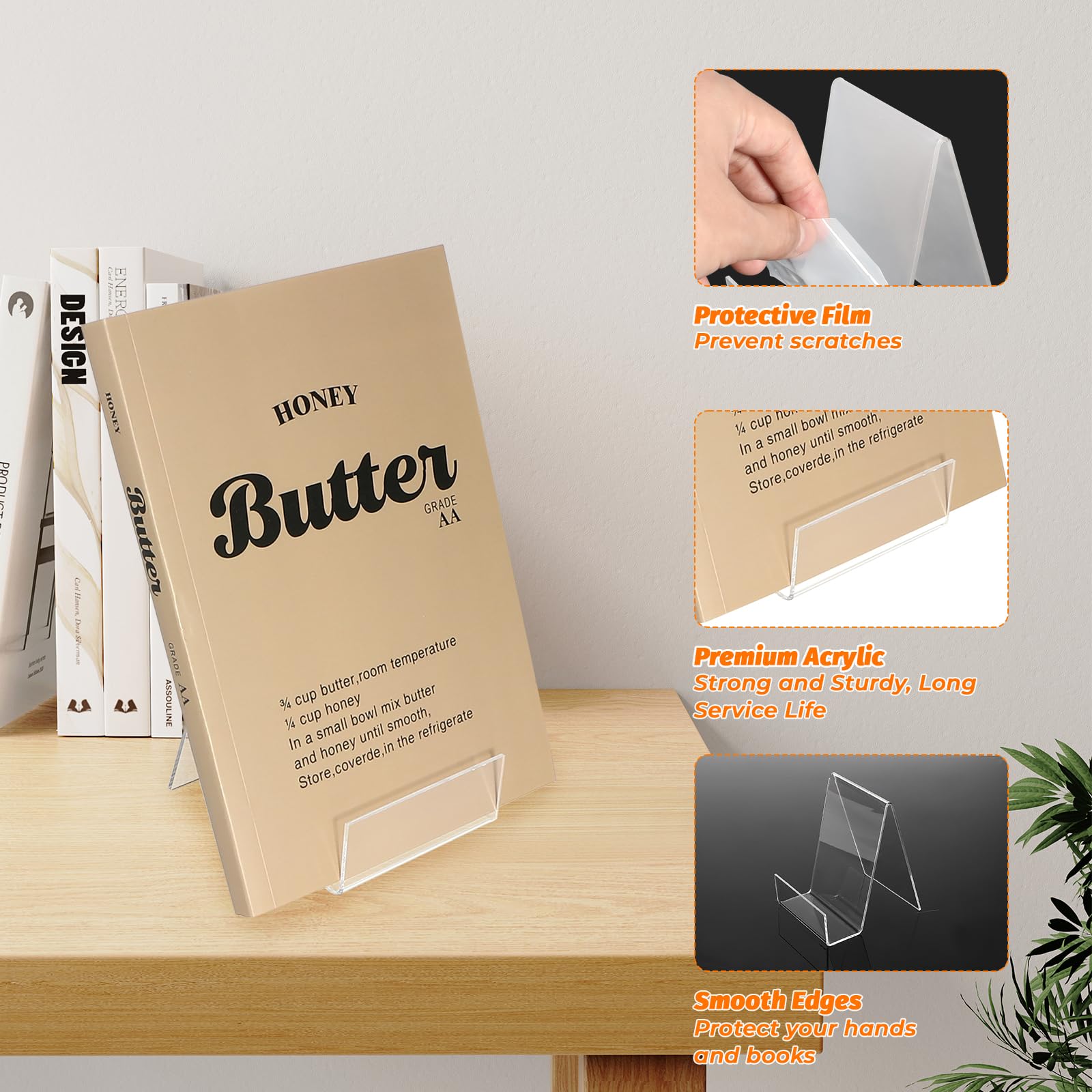 Collazoey 7 Pezzi Espositore Libri, Supporto per Libri Acrilico Trasparente, Leggio per Libri, Tavolo Porta Libri per Foto Ufficio Scuola Biblioteca - 10,5 x 9 x 7,5CM