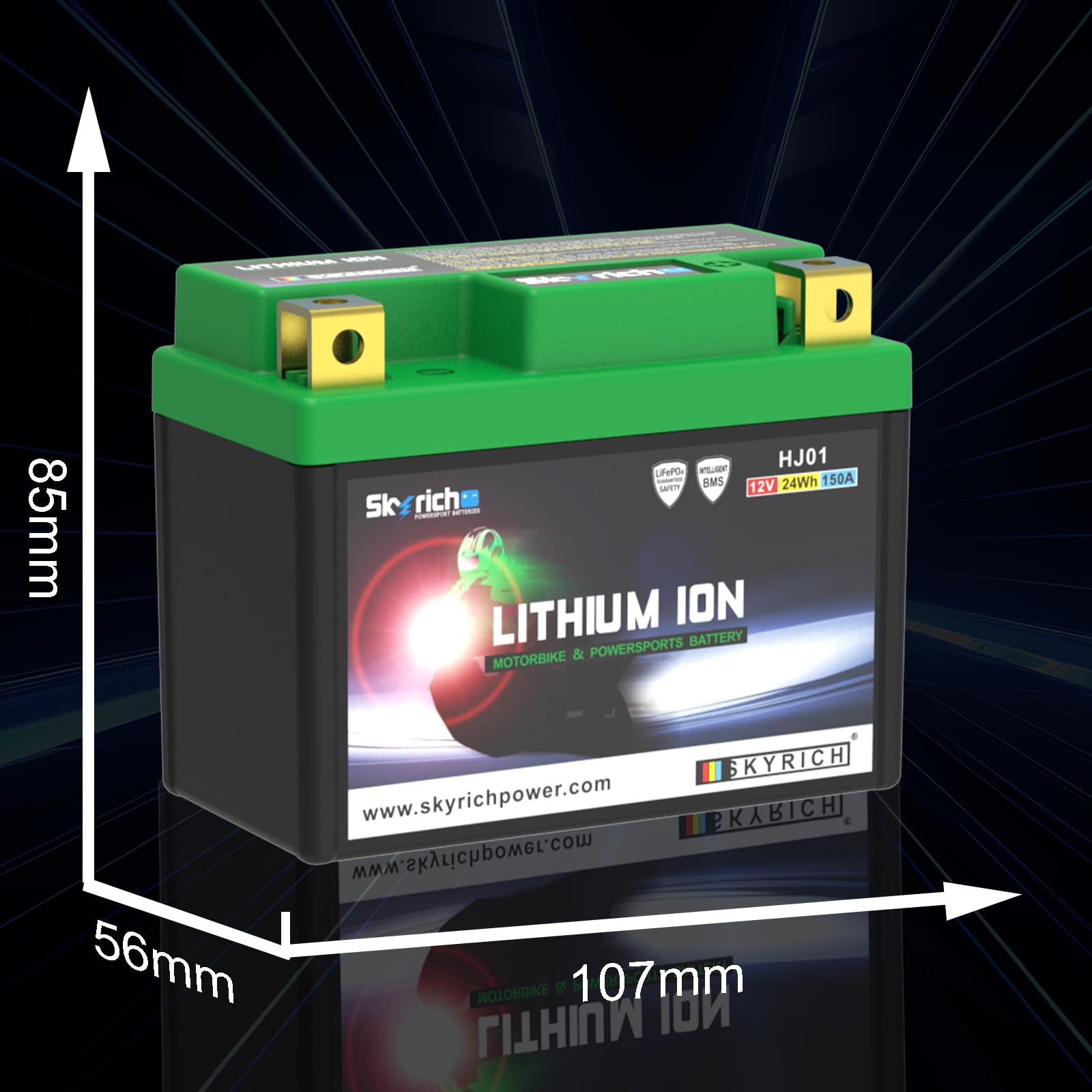 Amazon.co.jp: Skyrich HJ01 Lithium Bike LiFePO4 Battery 12V 2Ah