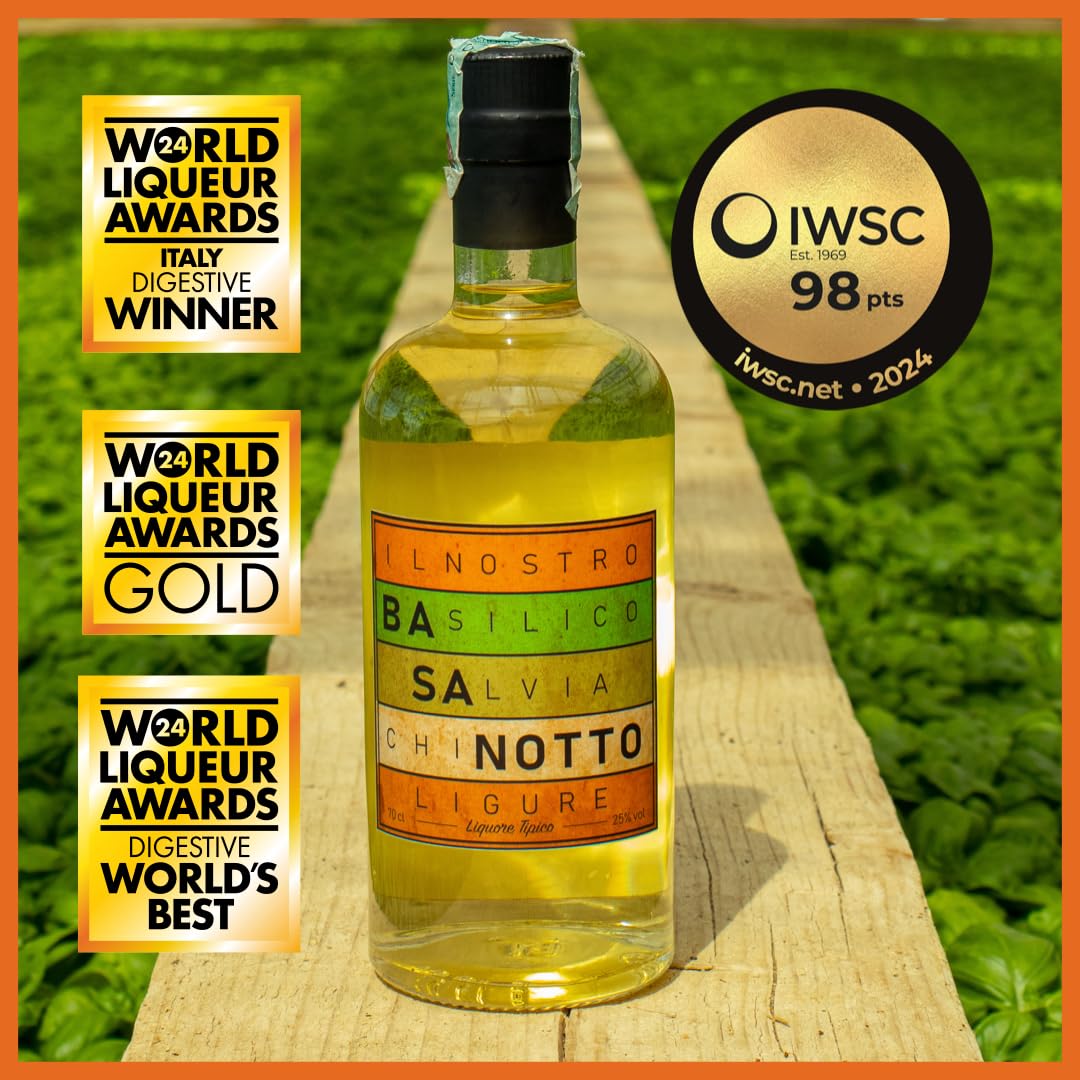 BASANOTTO Liquore Tipico Ligure Artigianale – Ricetta Tradizionale Ligure, Distillato Selezionato da Ingredienti Naturali di Alta Qualità, Gusto Unico per Aperitivi, Cocktail e Digestivi