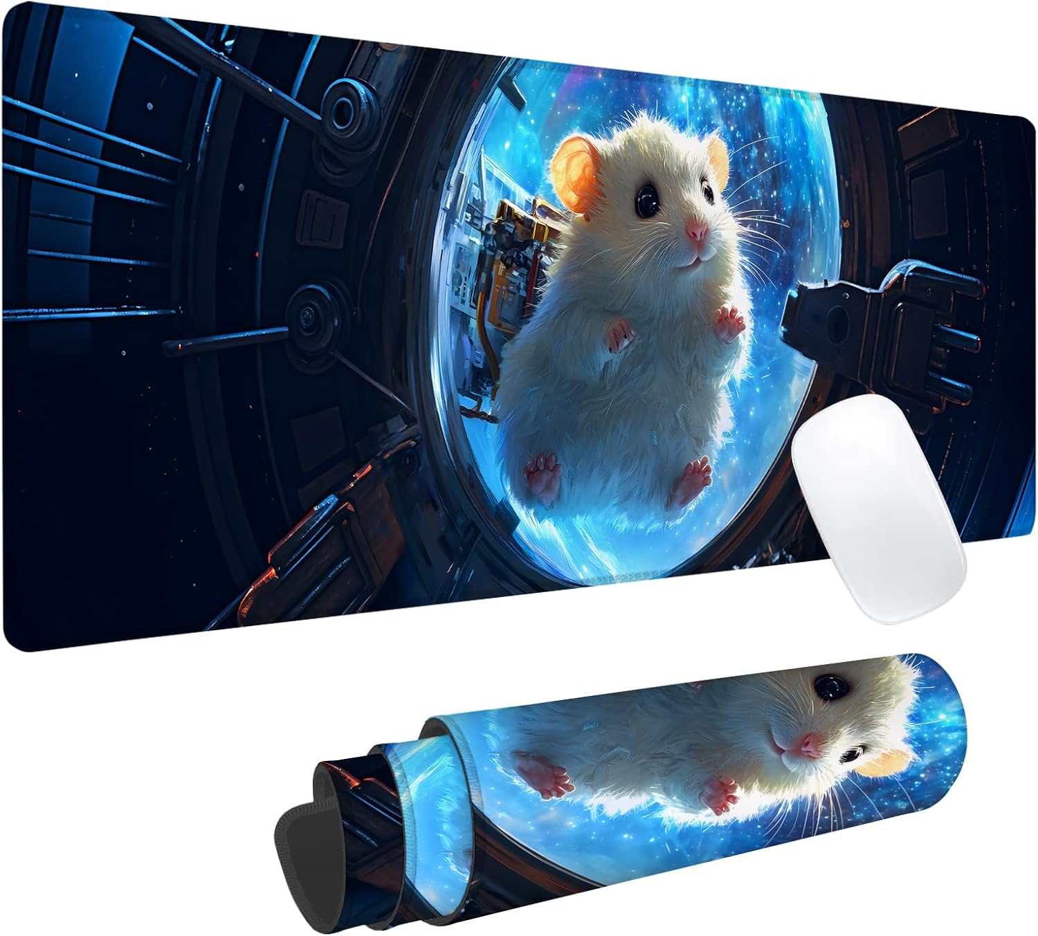 Space Hamster Gaming Mouse Pad, Office Desk Mat, Anti-Slip Rubber Base Cool Aesthetic Mouse Pads for Computer Laptop Keyboard School Home Desktop Gamer Home Accessories Decor 31.5″ x 11.8″ Space Hamster Gaming Mouse Pad, Office Desk Mat, Anti-Slip Rubber Base Cool Aesthetic Mouse Pads for Computer Laptop Keyboard School Home Desktop Gamer Home Accessories Decor 31.5″ x 11.8″