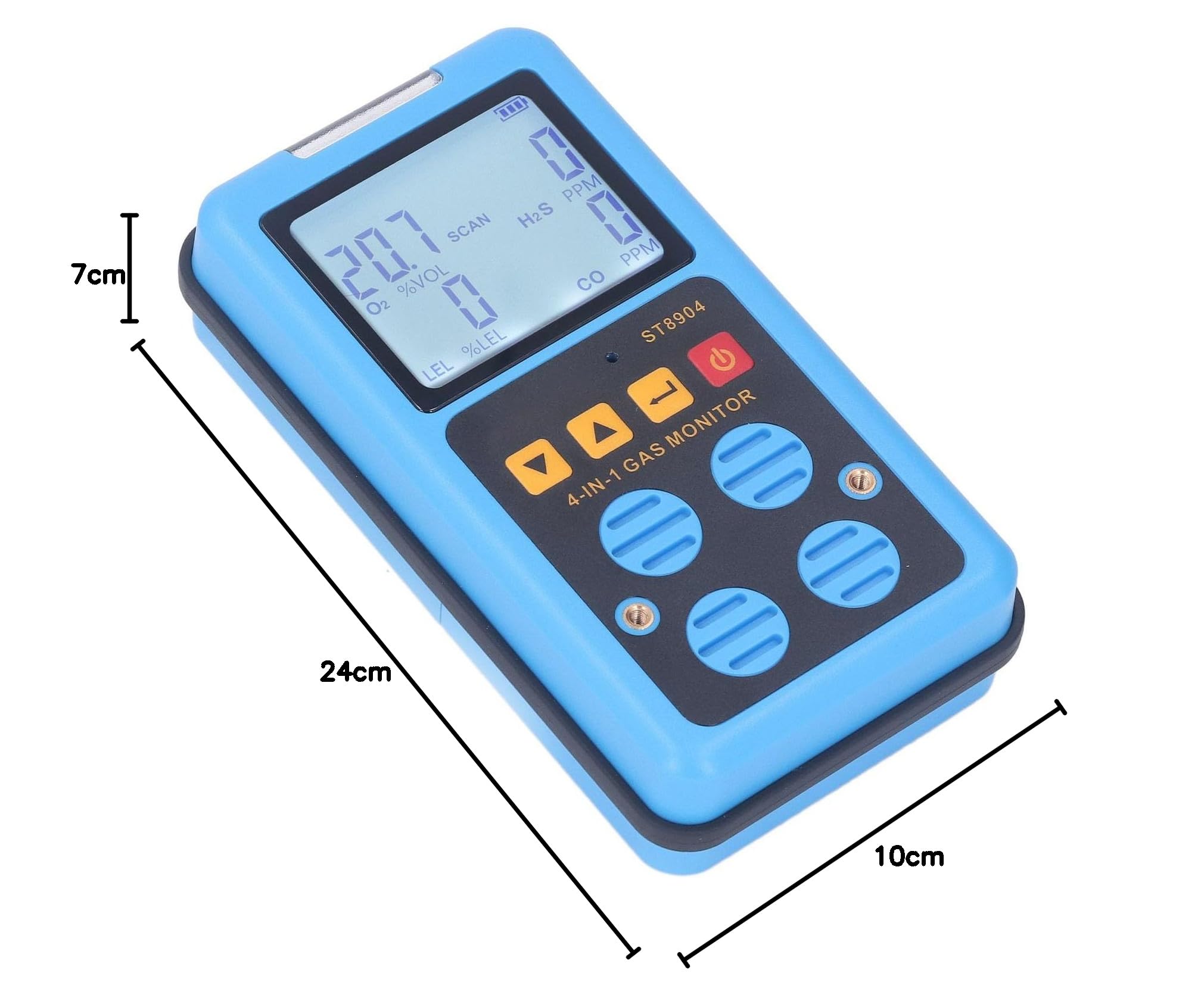 Détecteur de Gaz Précis Haute sensibilité 4 en 1 CO H2S O2 LEL Mesure Son Lumière Alarme de Vibration Affichage rétroéclairé Moniteur Multi-gaz pour Laboratoire de L'industrie Chimique