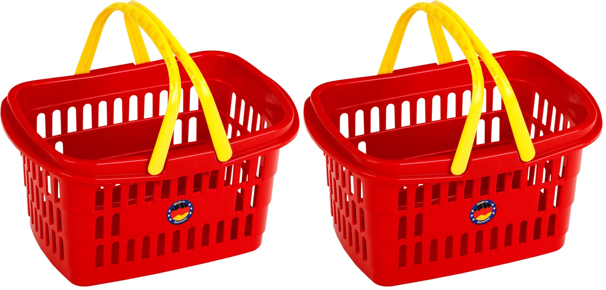 Theo Klein 9692 Einkaufskorb I Robuster Korb aus hochwertigem Kunststoff I Praktischer, kindgerechter Griff I Maße: 26,5 cm x 17,5 cm x 14 cm I Spielzeug für Kinder ab 2 Jahren (Packung mit 2) Spielzeug