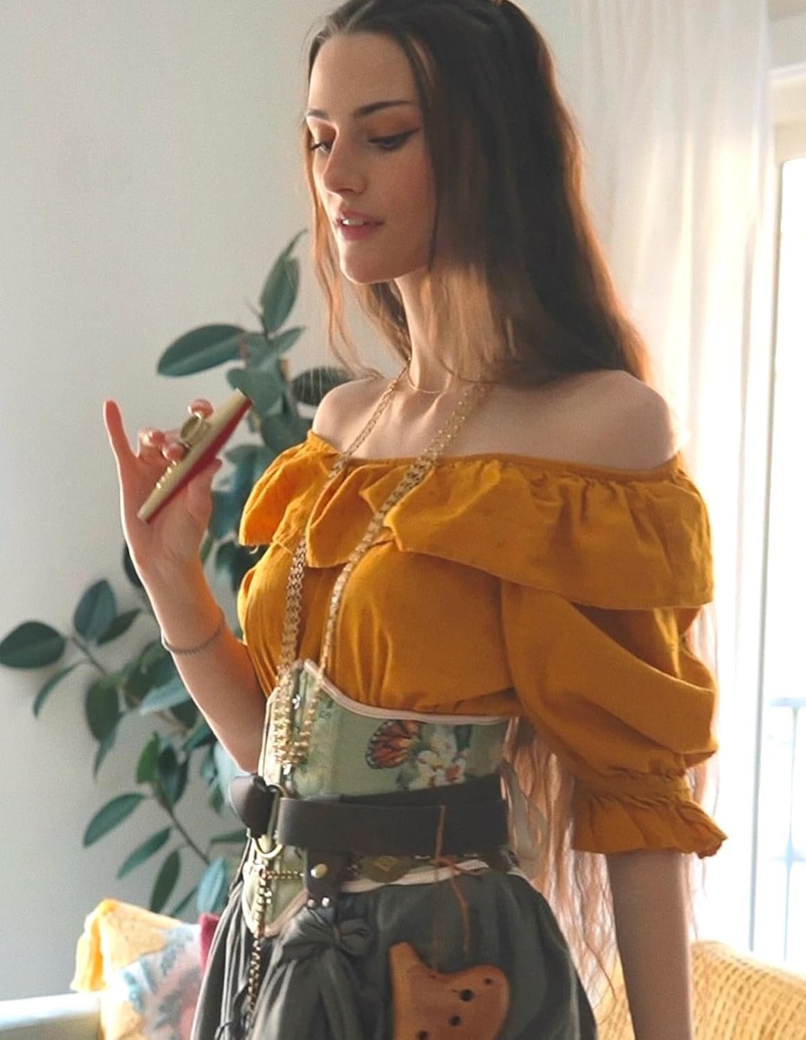 Scarlet Darkness Corset Belt for Women Vintage Renaissance Floral Underbust Corsets - Image 5