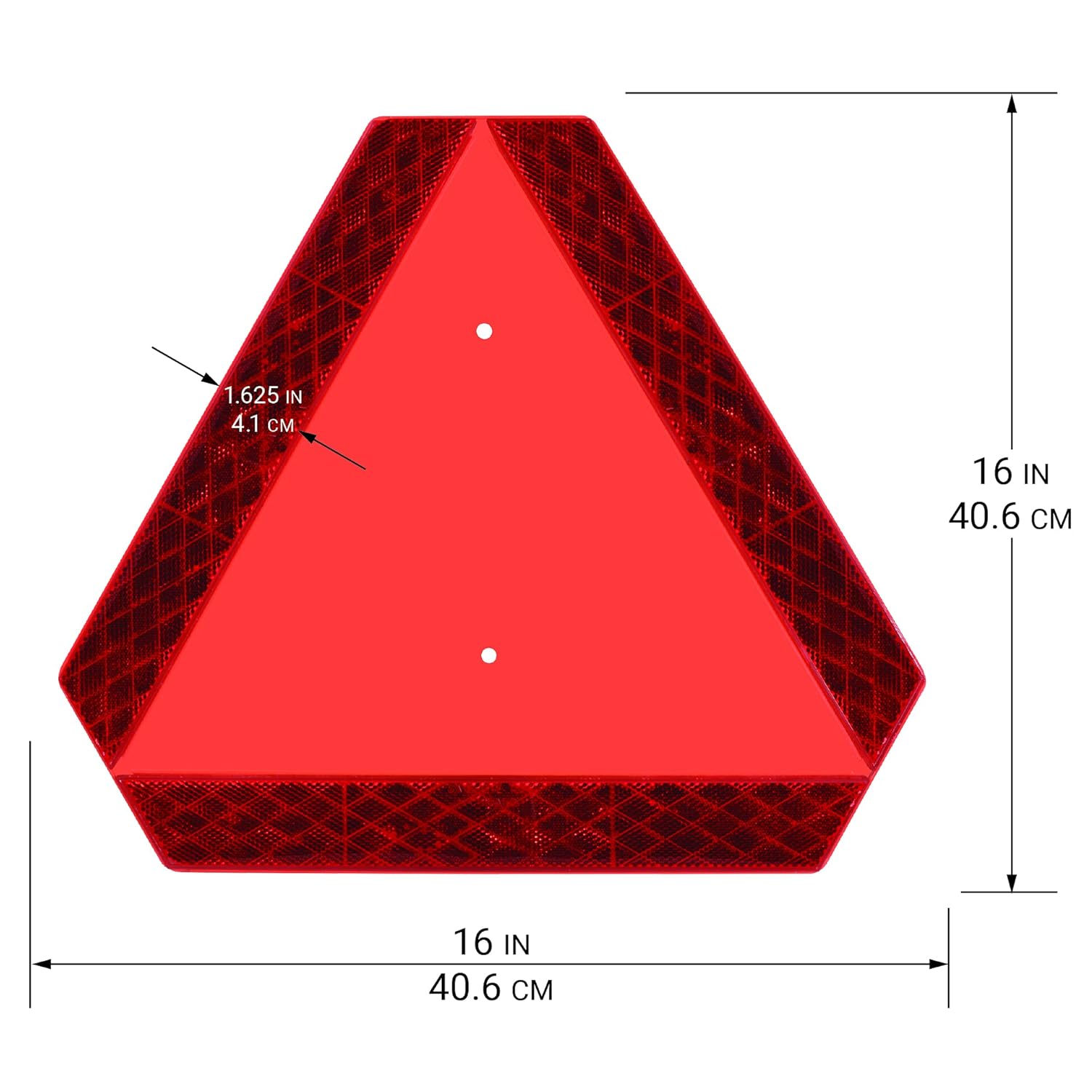 Deflecto Slow Moving Vehicle Sign with Reflective Tape, Safety Triangle, Orange, Highly Visible, Plastic, 16" W x 14" H x 1/4" D(70-0110-50): Industrial & Scientific