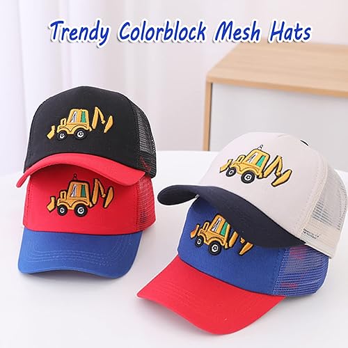 Miniatura 7 de Bonita gorra de béisbol con bordado de excavadora, ajustable, para niños y niñas de 3 a 8 años