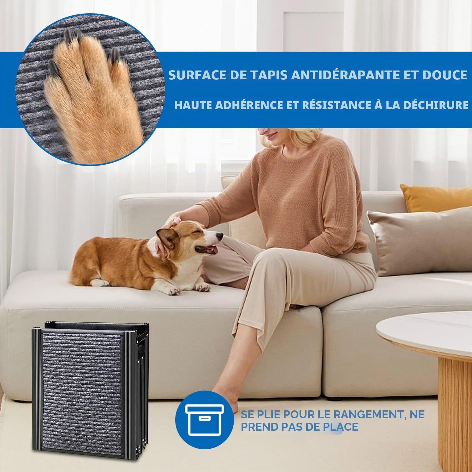 DYUEE Rampe de voiture pour chien 170 cm métal 150 kg pliable antidérapante