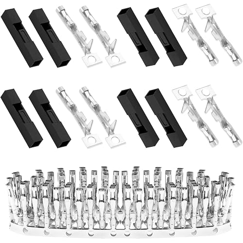 100 Sets/200 Pieces for Dupont 2.54mm 1Pin Black Female Connector