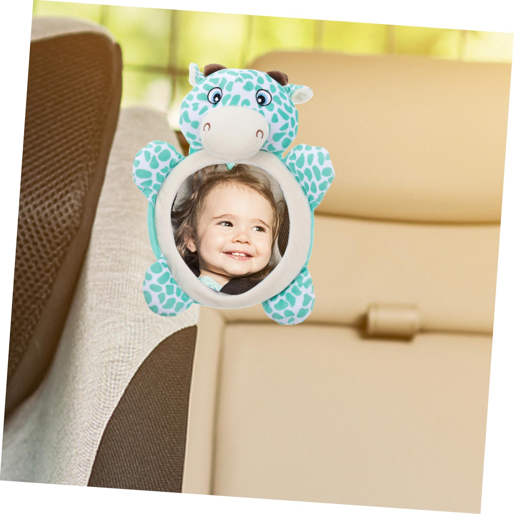 GRIRIW Deer Shape Rearview Mirror Portable Mirror for Adorable Design for Mother Drivers Easy Installation Wide Angles for Full