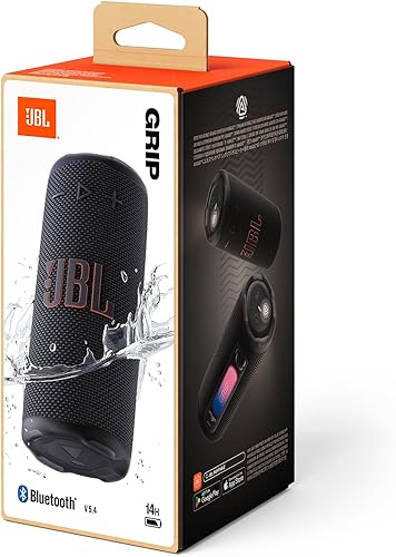 JBL Grip, Enceinte Bluetooth compacte, AI Sound Boost, étanche et resistante à la poussière IP68, éclairage d’Ambiance, 14 h d’autonomie, Connexion Multi-Enceintes Auracast, app JBL Portable, Noir - 7