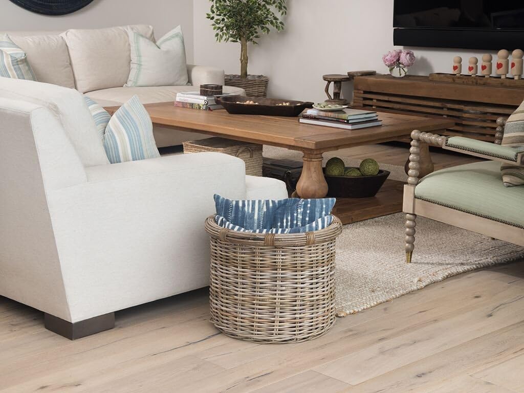 KOUBOO Rattan Kobo Round Log & Storage Basket, Gray-Brown