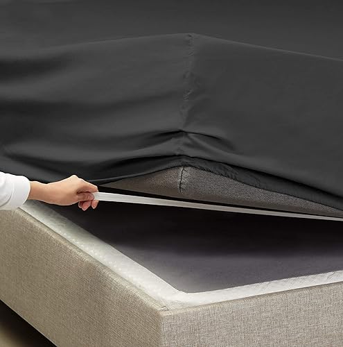 Miniatura 5 de Sábana bajera individual, sábana bajera solamente. Mantente en forma en el colchón con correas elásticas en las esquinas, bolsillo extra profundo,