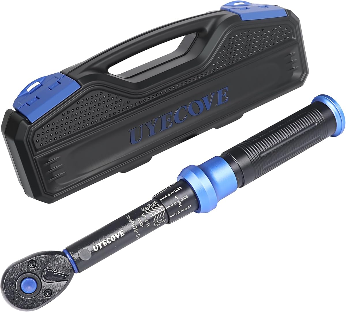 1/4 Inch Drive Click Torque Wrench 10-50 IN-LB,Dual-Direction Click Professional Torque Wrench 10-50IN.LB/1.1-5.7N.M, Dual Range Scales Graduated in FT.LB and N.M, Blue