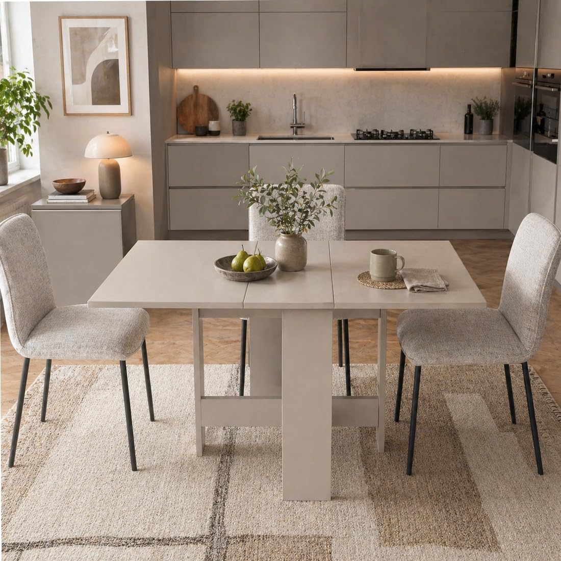 Shally Dogan Tavolo Consolle Allungabile da Pranzo Salvaspazio con Struttura in Legno Resistente, Apribile da 30-13 x 76 cm, Ideale per Soggiorno, Cucina, da 2 a 6 Posti, Design Moderno