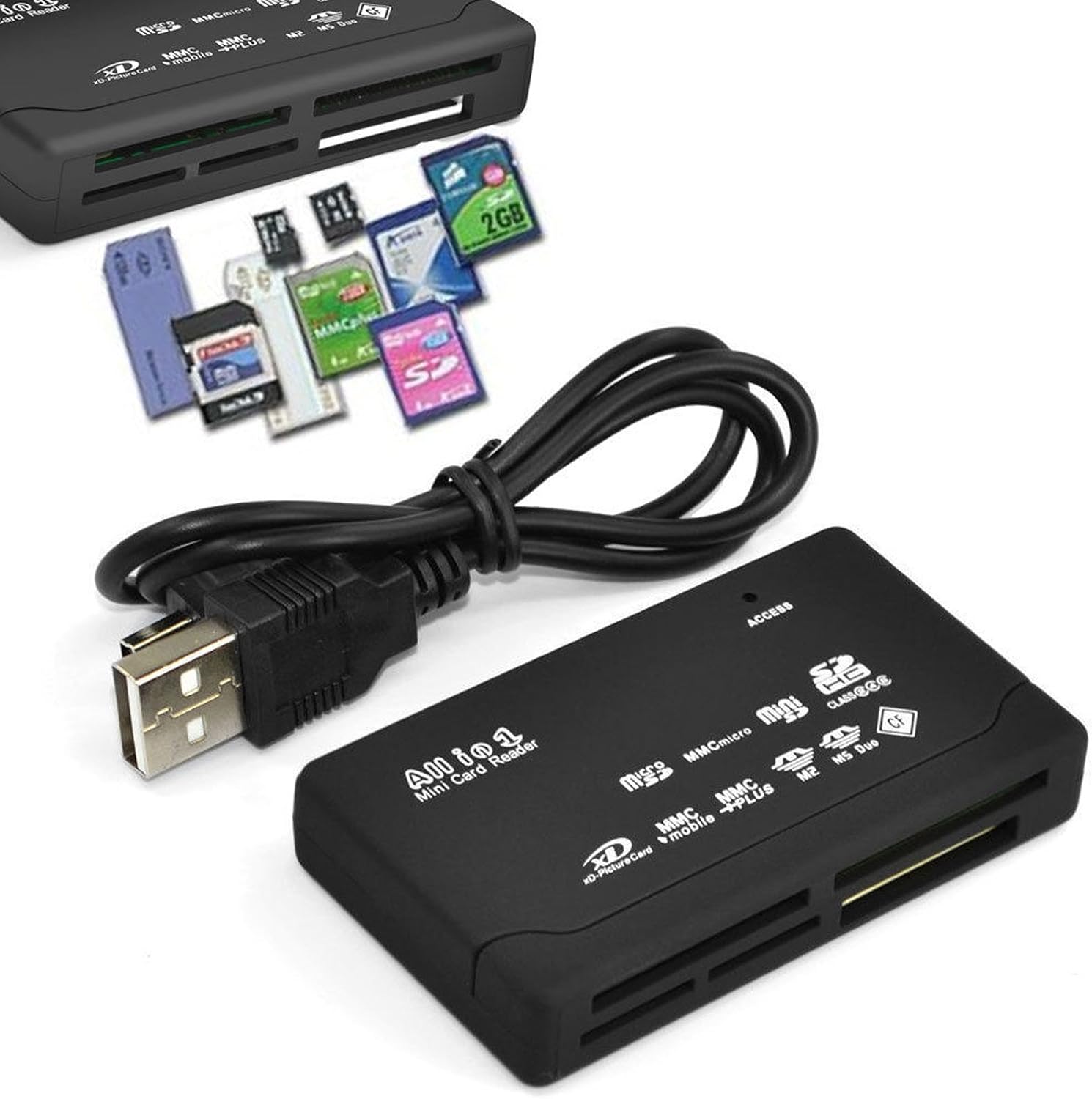 LUPO® All in 1 USB Multi Memory Card Reader Writer Digital Camera 2.0 Windows Transfer for SD SDHC Mini Micro M2 MMC XD CF