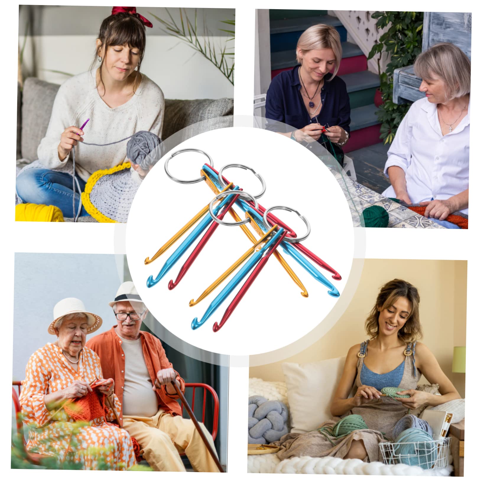 TEHAUX 20pezzi Ergonomic Crochet Hooks Strumenti Da Cucito Per Uncinetto Portatili e Leggeri Per Progetti Di Yarn Craft e Maglieria