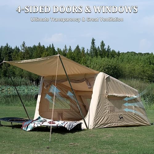 Miniatura 5 de TOMOUNT Tienda inflable de la lona con la bomba, fácil instalación explota la tienda para acampar