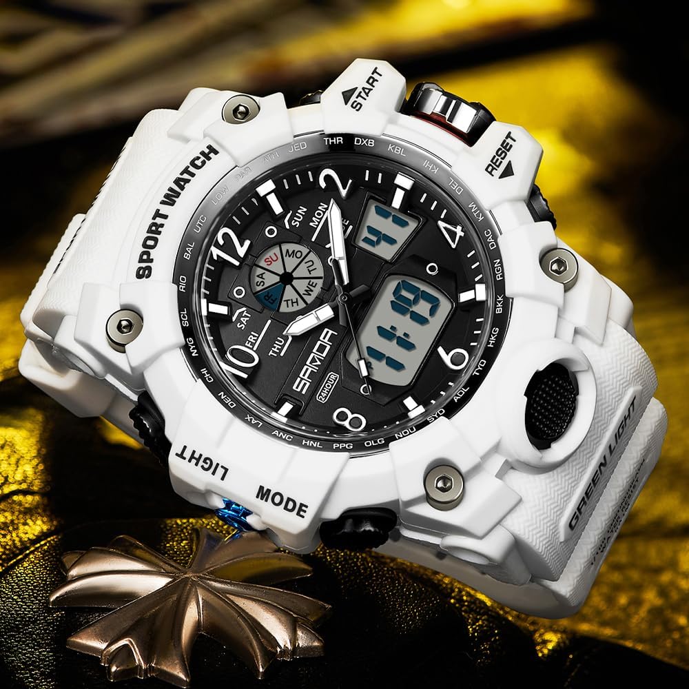 AIMES Men's Watches Sports Outdoor Waterproof Military Watch Date Multi Function Tactics LED Face Alarm Stopwatch for Men image 2