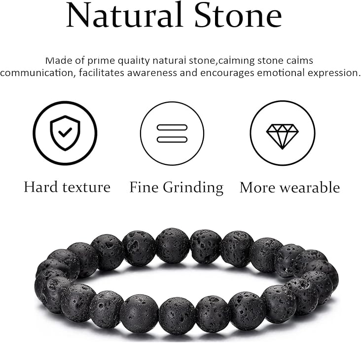 Pulsera Tiger Eye 8mm para Hombre - Set de 4 Pulseras de Piedra Natural miniatura 8
