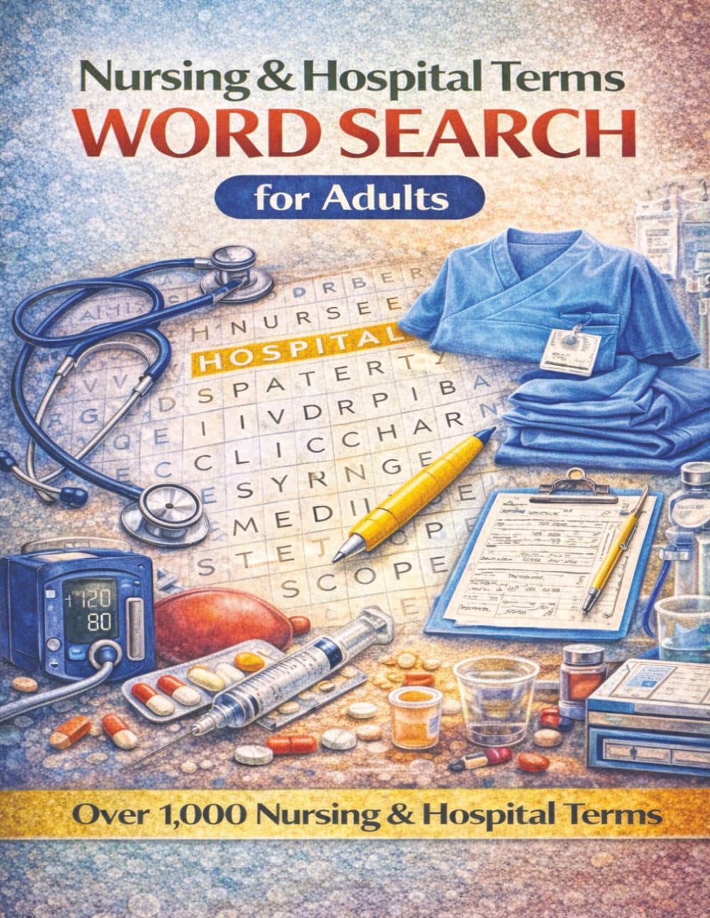 Nursing & Hospital Terms Word Search for Adults: Over 1,000 Nursing, Medical, Hospital and Patient Care Terms for Students, Nurses, Healthcare Workers and Medical Professionals