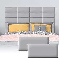 Vista 8 de Paneles tapizados para cabecero, 6 paneles de 7.8 x 15.7 pulgadas, paneles acolchados de pared para niños, cabecero de cama 3D anticolisión montado