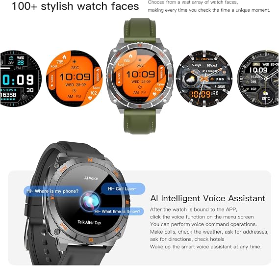 Smart Watches for Men with Rotating Bezel, Bluetooth Call Military Smartwatch Waterproof Tactical Fitness Tracker iOS Android Compatible