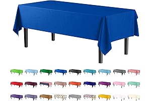 12-Pack Premium Plastic Blue Tablecloths 54" x 108"