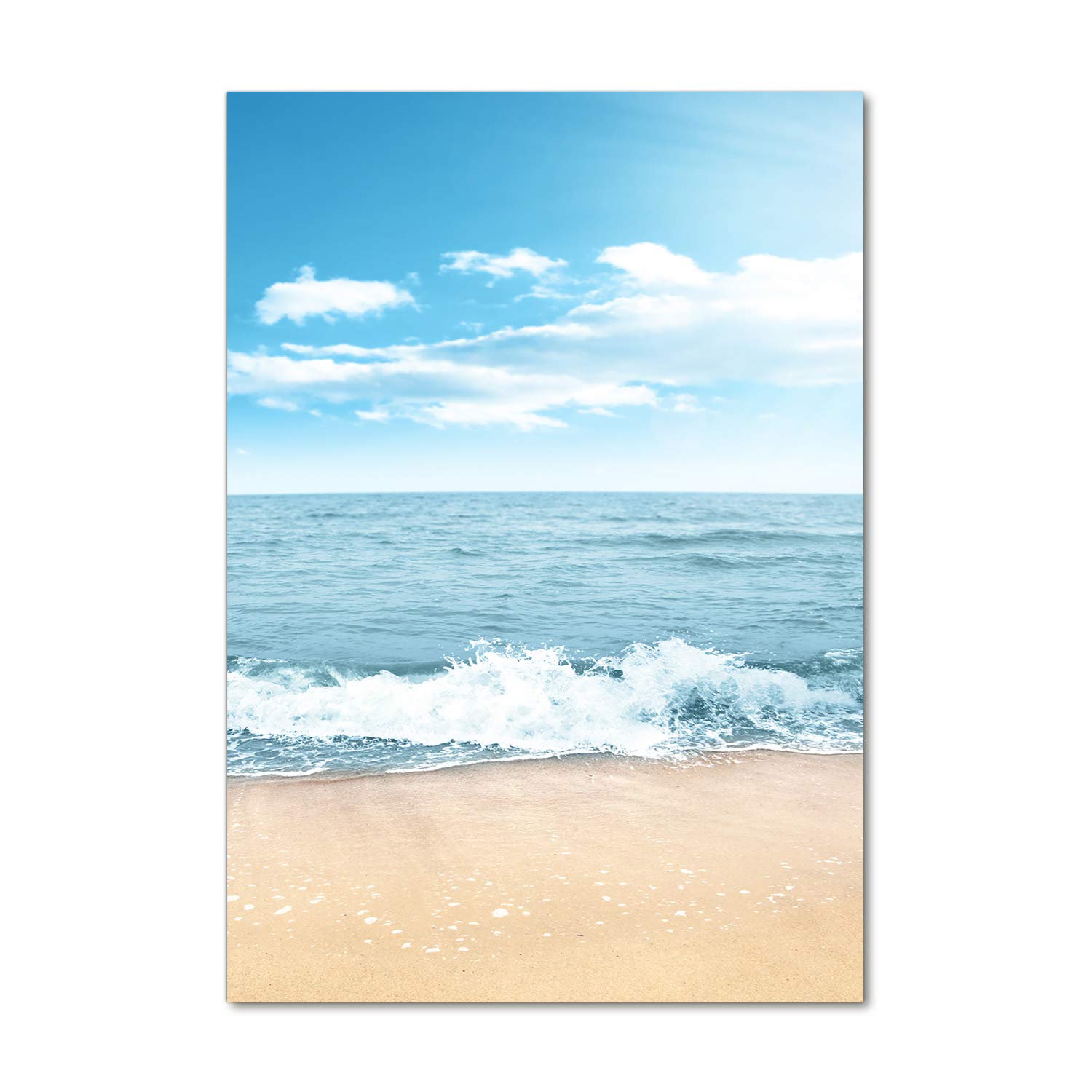 Image décorative panoramique en verre pour agrandir un salon sombre paysage de plage 70x100