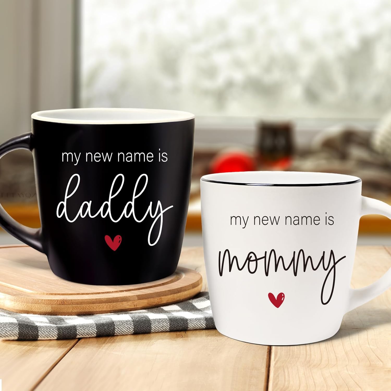 First Time Mommy Daddy to Be Mugs Set Gifts for New Parents, My New Name is mommy/daddy mugs, New Dad Mom Pregnancy Announcement Mug Gift, Mothers Farthers mug gifts for Expecting Parents-37 - Image 3