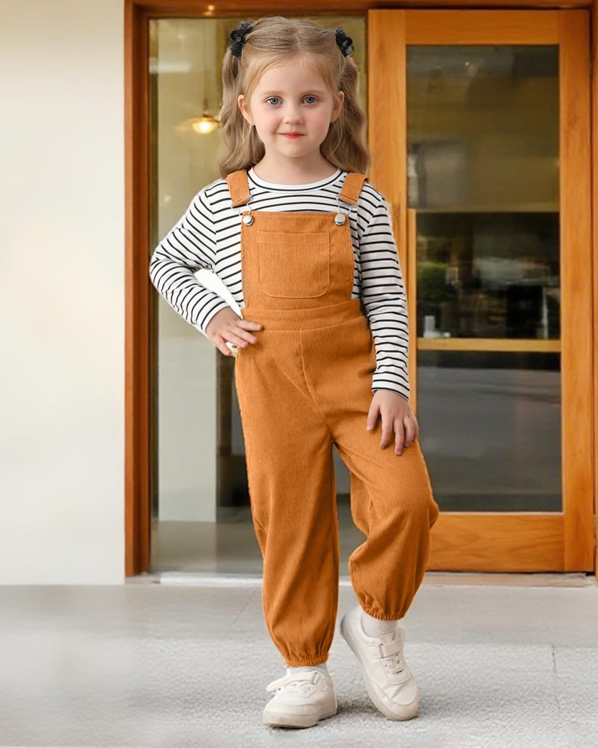 Mioglrie Toddler Baby Girl Clothes 12 18 24 Months 2T 3T 4T 2Pcs Girl Outfits Adjustable Overall Set Cute Jumpsuit - Image 3