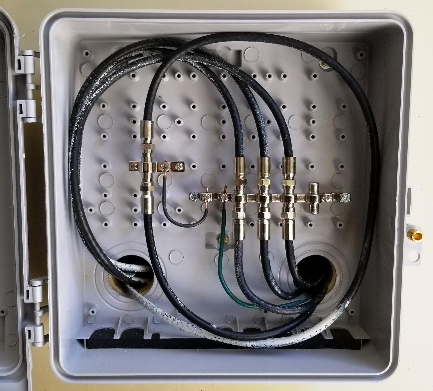 RFAdapter Coax Grounding Block, 5Pack 3GHz Ground Block F Type Female Quad/Four