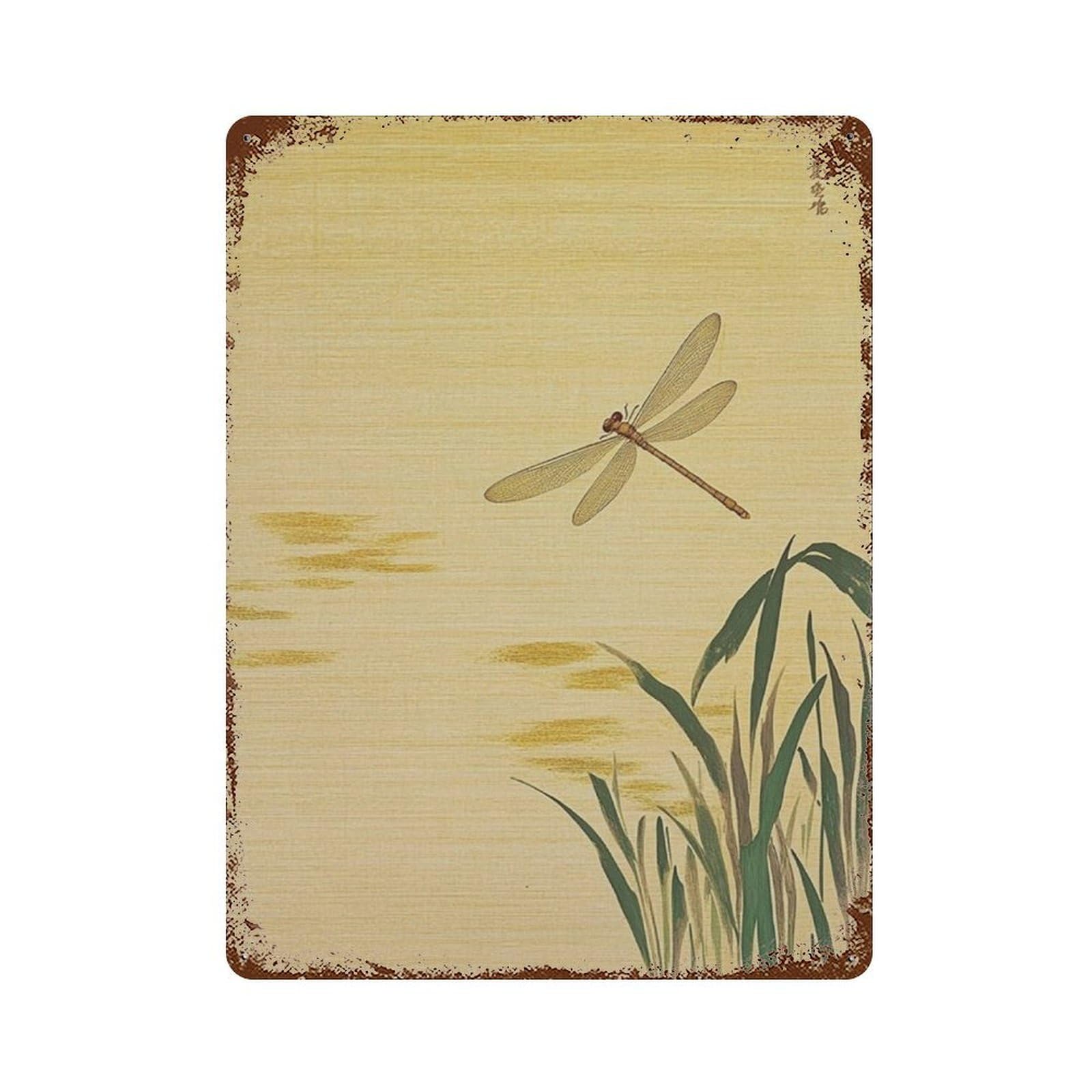 xiaoxiaoshen Japanese Garden Zen Landscape Asian Nature Scenic Wall Decor Art Metal Tin Poster Modern Home Decor Art Home Bar Shop Decorations Vintage Sign 40x30cm