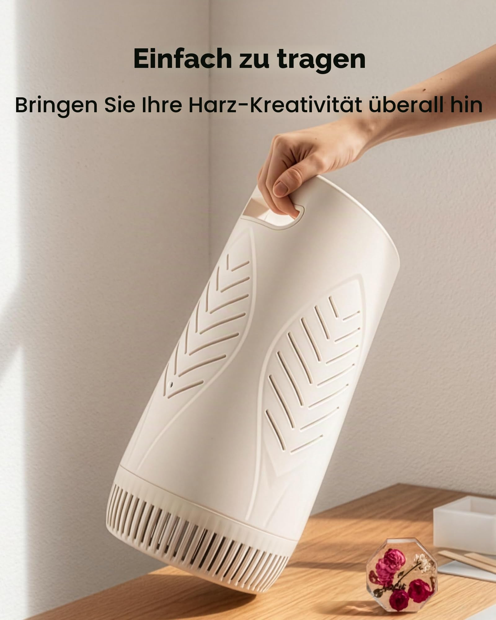 Resiners Resin-Luftreiniger mit H13 HEPA-Filter für Epoxidharz | AirPure Lite, Echtzeit-TVOC-Anzeige, Automatikmodus, tragbar für Epoxidharz-Gießen & DIY-Basteln
