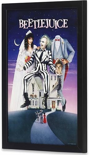 Miniatura 2 de Póster de película Beetlejuice enmarcado para decoración de pared de madera, icónico Beetlejuice para sala de cine o decoración de Halloween
