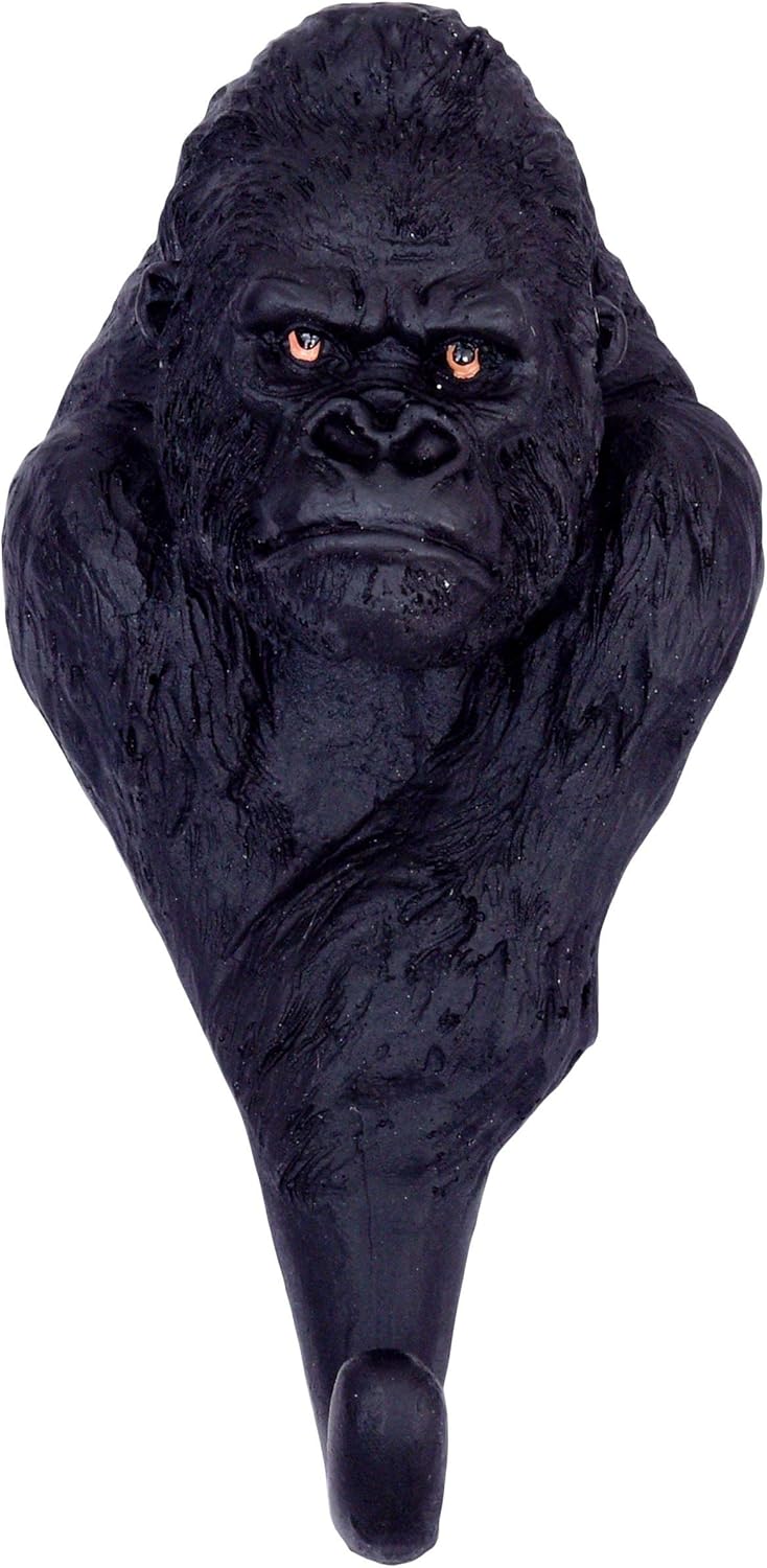 Animals Elk, Gorilla & Ram Resin Wall Coat Hooks (Set of 3)